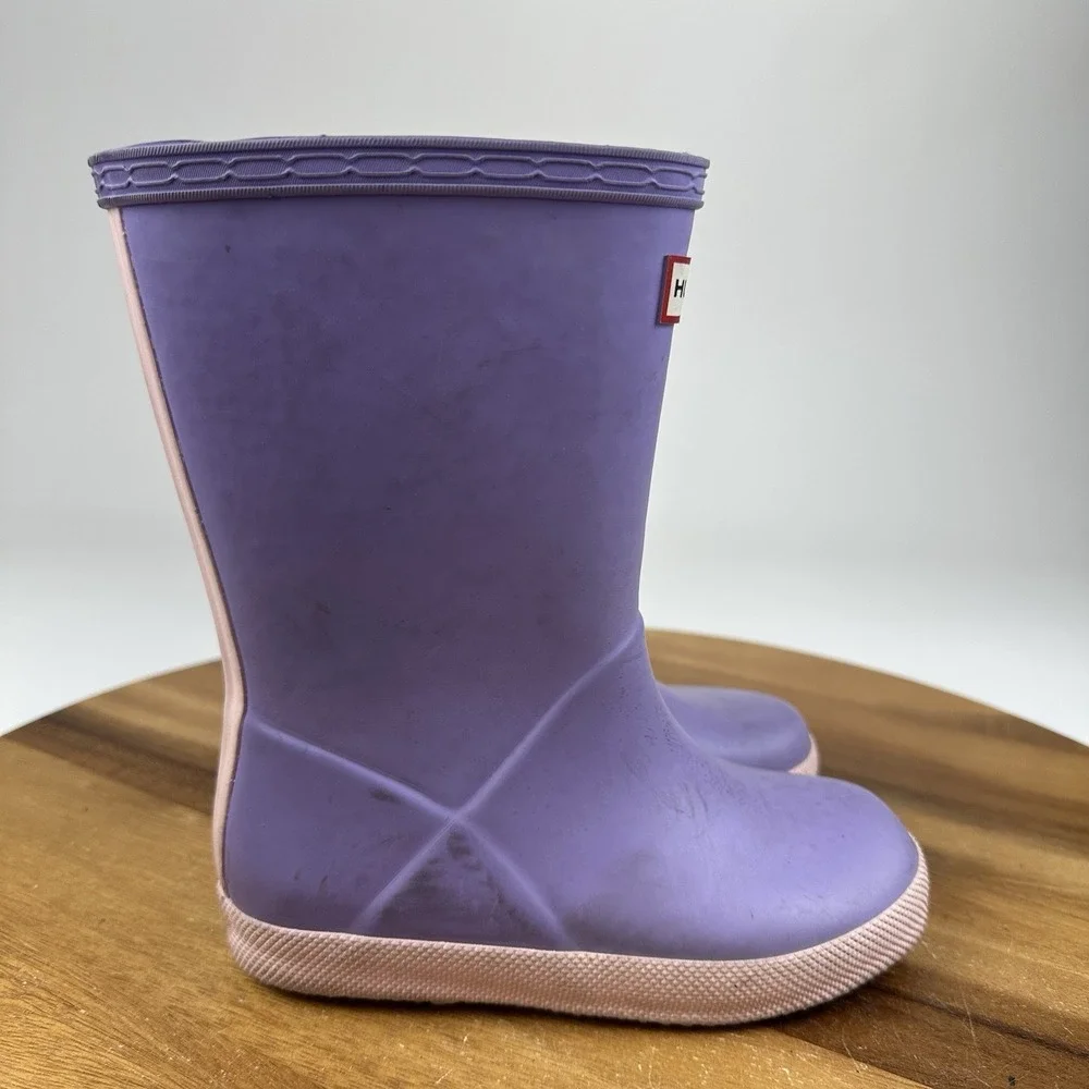 Little Kids Girls Hunter Classic Original Purple Pull On Rain Boots Size 10 C